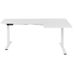 Beliani Electric Adjustable Corner Desk Destines White 160 Cm 109 Cm Right Hand - thumbnail 5