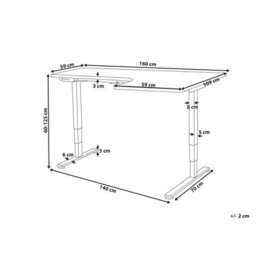Beliani Electric Adjustable Corner Desk Destines White 160 Cm 109 Cm Right Hand - thumbnail 3