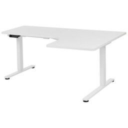 Beliani Electric Adjustable Corner Desk Destines White 160 Cm 109 Cm Right Hand - thumbnail 6