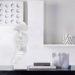 Huhote Elegant Abstract Thinker Statue White Resin Sculpture For Home Office Decoration Table Decor Home Ornament Ponder Statue - thumbnail 5