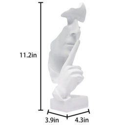 Huhote Elegant Abstract Thinker Statue White Resin Sculpture For Home Office Decoration Table Decor Home Ornament Ponder Statue - thumbnail 8