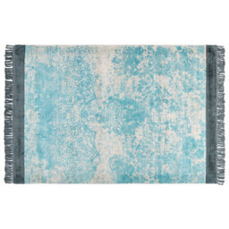 Beliani Rug Akarsu Blue 160 X 230 Cm Viscose - thumbnail 1