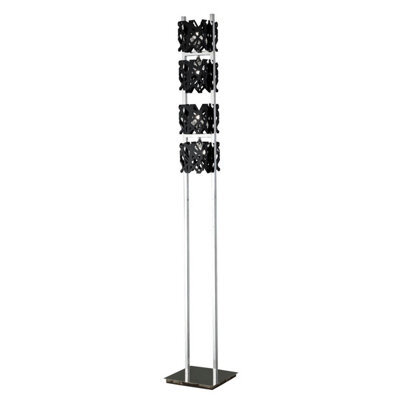 Luminosa Lighting Luminosa Tokio Floor Lamp 4 Light G9, Gloss Black/polished Chrome - image 1