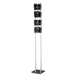 Luminosa Lighting Luminosa Tokio Floor Lamp 4 Light G9, Gloss Black/polished Chrome