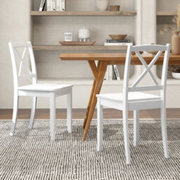 Costway Dining Chair Set Of 2 W/ Rubber Wood Legs Wooden Side Chairs-White - thumbnail 6