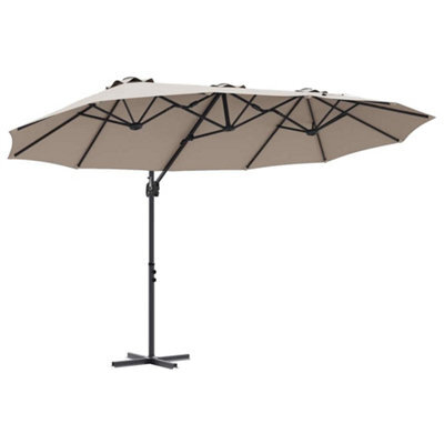 Berkfield Modern Garden Cantilever Parasol Taupe Powder-Coated Steel - image 1