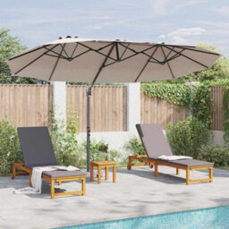 Berkfield Modern Garden Cantilever Parasol Taupe Powder-Coated Steel - thumbnail 4