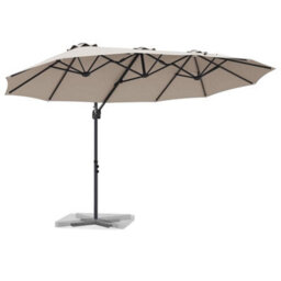 Berkfield Modern Garden Cantilever Parasol Taupe Powder-Coated Steel - thumbnail 3
