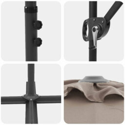Berkfield Modern Garden Cantilever Parasol Taupe Powder-Coated Steel - thumbnail 9