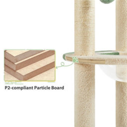 Yaheetech Green/beige Cat Tree With Transparent Cat Bed And Scratching Posts For Kittens - thumbnail 6
