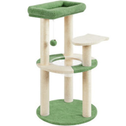 Yaheetech Green/beige Cat Tree With Transparent Cat Bed And Scratching Posts For Kittens - thumbnail 2