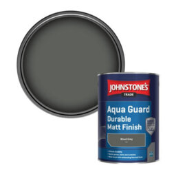Johnstone's Trade Wood & Metal Aqua Guard Durable Matt Paint Wood Grey (10A11) 1L - thumbnail 1