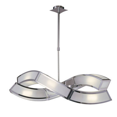 Luminosa Lighting Luminosa Duna Gu10 Rectangular Pendant 2 Arm 6 Light L1/sgu10, Polished Chrome - image 1
