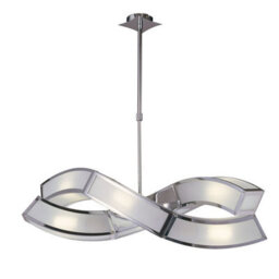 Luminosa Lighting Luminosa Duna Gu10 Rectangular Pendant 2 Arm 6 Light L1/sgu10, Polished Chrome - thumbnail 1