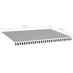 Walplus Replacement Fabric For Awning Garden Sun Shade Canopy Gazebo For Back Door, Porch, Patio Anthracite And White 4X3 M - thumbnail 6