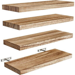 4X Wall Mount Wooden Floating Shelves Display Storage Wall Decor Rack - thumbnail 2