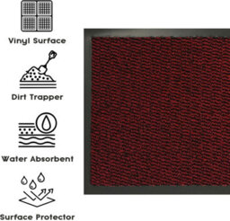Barrier Mat 100 X 170 Cm Red Anti-Slip Waterproof Door Mat - thumbnail 7