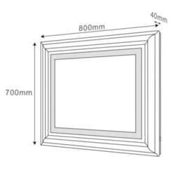Plum&clay Calvin Led Illuminated Backlit Traditional Bathroom Mirror (H)700mm (W)800mm - thumbnail 2