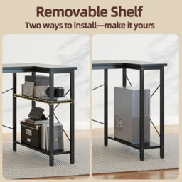 L-Shaped Gaming Desk, 100X70Cm With Reversible Storage For Ultimate - thumbnail 4
