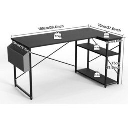 L-Shaped Gaming Desk, 100X70Cm With Reversible Storage For Ultimate - thumbnail 2