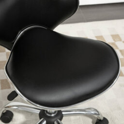 Homcom Office Chair Beauty Salon Rolling Technician Stool Chair Black - thumbnail 9