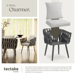 Tectake Lugano Chair In Rope Design With Aluminum Frame - Anthracite - 1 - thumbnail 7