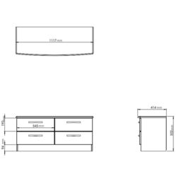 Santander Ready Assembled Matt Grey & Oak 4 Drawer Wide Chest (H)502mm (W)1117mm (D)414mm - thumbnail 5