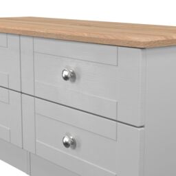 Santander Ready Assembled Matt Grey & Oak 4 Drawer Wide Chest (H)502mm (W)1117mm (D)414mm - thumbnail 4