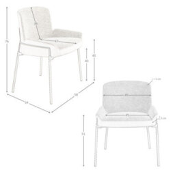 Angel Cerda Stylish Grey Fabric And Brown Velvet Dining Chair - thumbnail 7