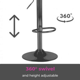 Set Of Two Neo Grey Fabric Bar Stools With Matt Black Legs - thumbnail 4