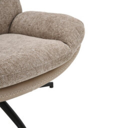 Thehotsale Light Brown Chenille Lounge Chair With High Back And Footstool - thumbnail 7