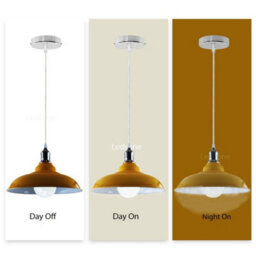 Ledsone Industrial Pendant Light Red And Chrome Ceiling Light With Shade - thumbnail 3