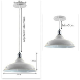 Ledsone Industrial Pendant Light Red And Chrome Ceiling Light With Shade - thumbnail 2
