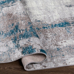 Livabliss Wanderlust-Abstract Grey Blue Ivory Modern Marble Living Dining Bedroom Rug 140 X 200 Cm Easy Care, Non Shedding - thumbnail 4