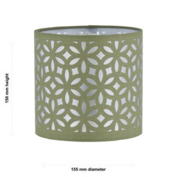 First Choice Lighting Sage Green Laser Cut 15.5Cm Table Lamp Shade - thumbnail 4