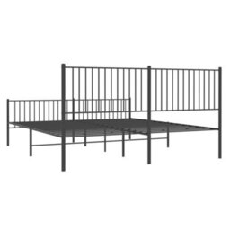 Berkfield Metal Bed Frame With Headboard And Footboard Black 193X203 Cm - thumbnail 7