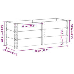 Berkfield Garden Planter Brown 150X50 Cm Solid Wood Pine - thumbnail 8