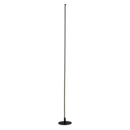 Happy Homewares Modern Sleek Stick Style Led Standard Floor Lamp In Matt Black With Foot Dimmer - thumbnail 2