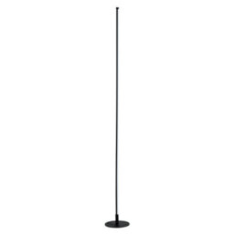 Happy Homewares Modern Sleek Stick Style Led Standard Floor Lamp In Matt Black With Foot Dimmer