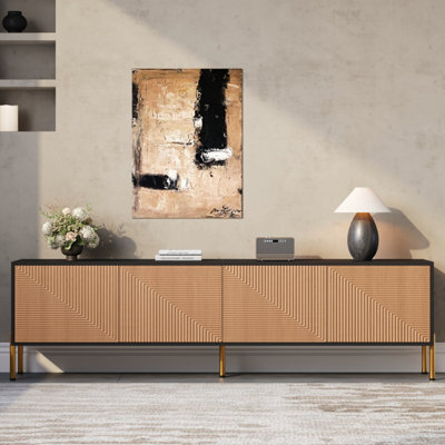 Btm Modern Tv Stand 179X35X53.5Cm, Colour Block Design Media Console, Lowboard Tv Cabinet For Living Room - image 1