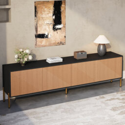 Btm Modern Tv Stand 179X35X53.5Cm, Colour Block Design Media Console, Lowboard Tv Cabinet For Living Room - thumbnail 4