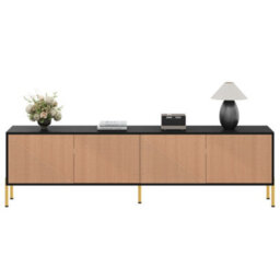 Btm Modern Tv Stand 179X35X53.5Cm, Colour Block Design Media Console, Lowboard Tv Cabinet For Living Room - thumbnail 2