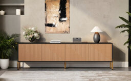 Btm Modern Tv Stand 179X35X53.5Cm, Colour Block Design Media Console, Lowboard Tv Cabinet For Living Room - thumbnail 6
