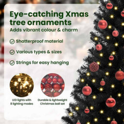 Vidaxl Christmas Tree With 150 Leds With Stand Black 150 Cm Pvc - thumbnail 9