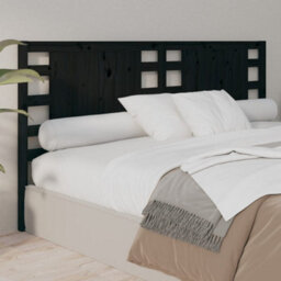 Berkfield Headboard Black 126X4X100 Cm Solid Wood Pine - thumbnail 4