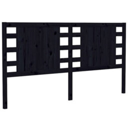 Berkfield Headboard Black 126X4X100 Cm Solid Wood Pine - thumbnail 2