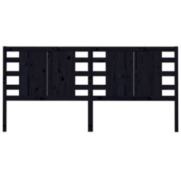 Berkfield Headboard Black 126X4X100 Cm Solid Wood Pine - thumbnail 3