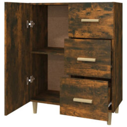 Berkfield Elegant Sideboard Smoked Oak 69.5X34X90 Cm Engineered Wood - thumbnail 7