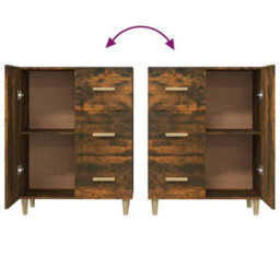 Berkfield Elegant Sideboard Smoked Oak 69.5X34X90 Cm Engineered Wood - thumbnail 8