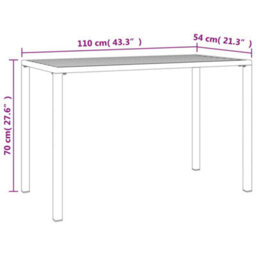 Walplus Garden Dining Table Anthracite 110X54X70 Cm Steel - thumbnail 7